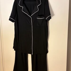 Nicole by Nicole Miller Black Pajama Set with White Trim